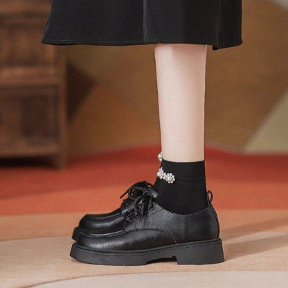 Shoes Heel Lace-Up Platform Chunky