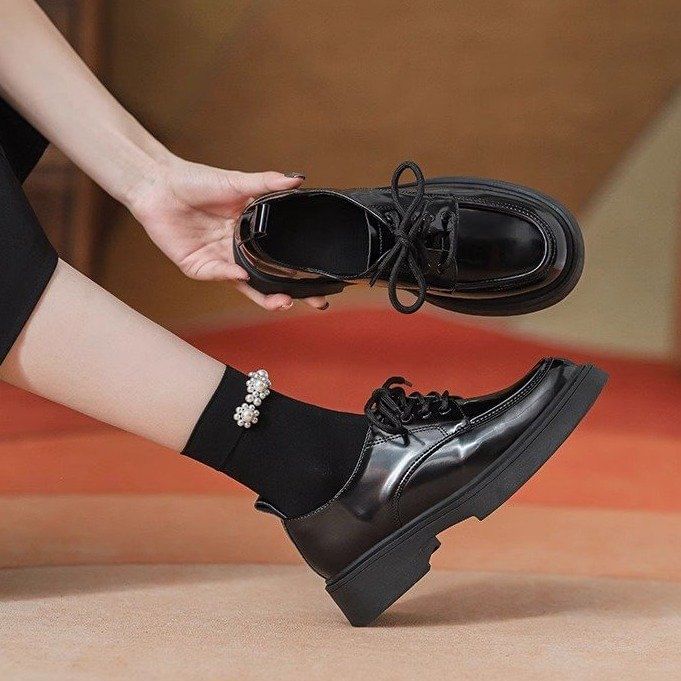 Shoes Heel Lace-Up Platform Chunky