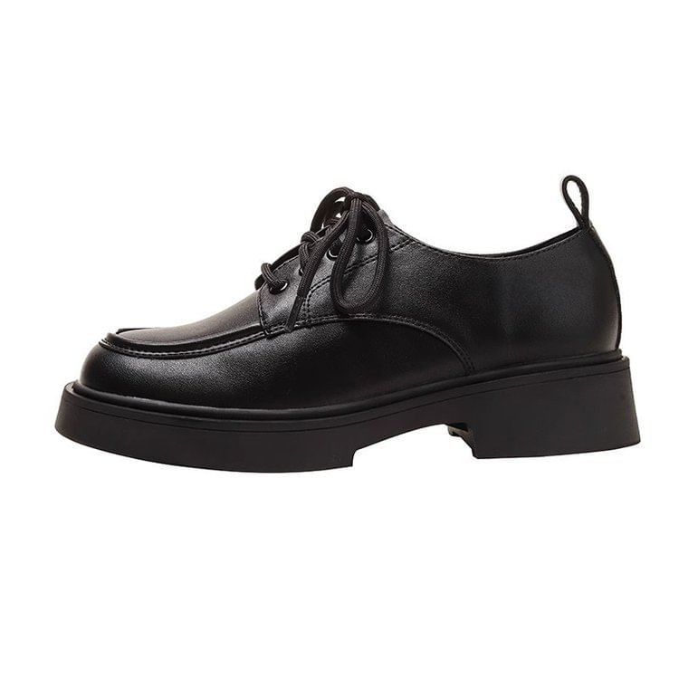 Shoes Heel Lace-Up Platform Chunky