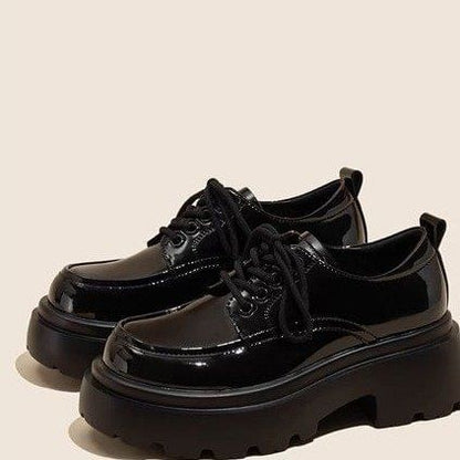Platform Shoes Heel Lace-Up Chunky