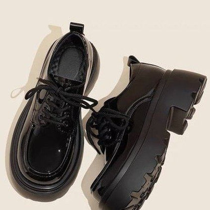 Platform Shoes Heel Lace-Up Chunky