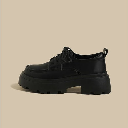Platform Shoes Heel Lace-Up Chunky