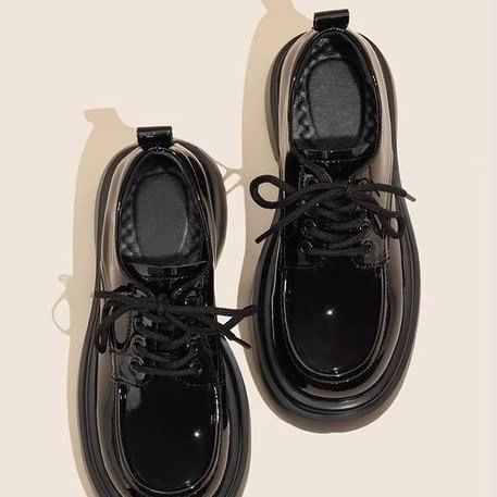 Platform Shoes Heel Lace-Up Chunky