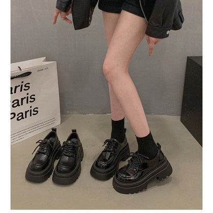 Lace-Up Platform Shoes Heel Chunky