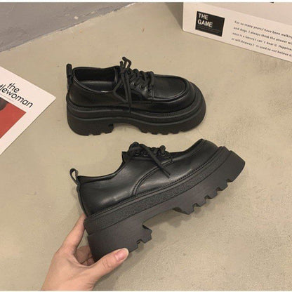 Lace-Up Platform Shoes Heel Chunky
