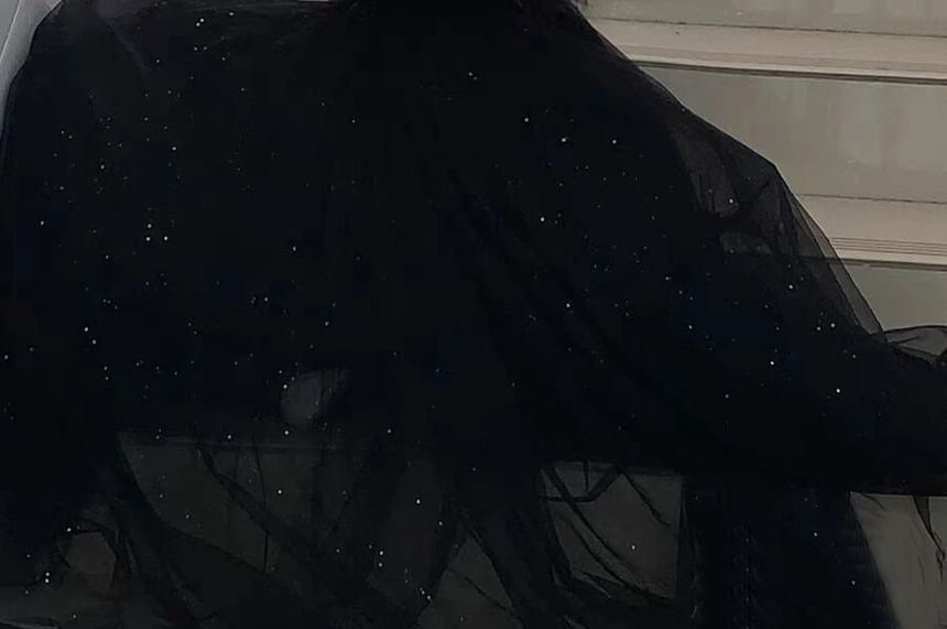 Plain Short-Sleeve Gown Shoulder Off Mesh Sequin A-Line Evening