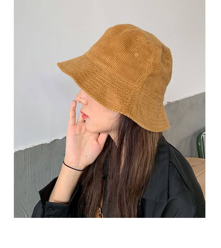 Plain Corduroy Bucket Hat