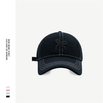 Bow Embroidered Baseball Cap