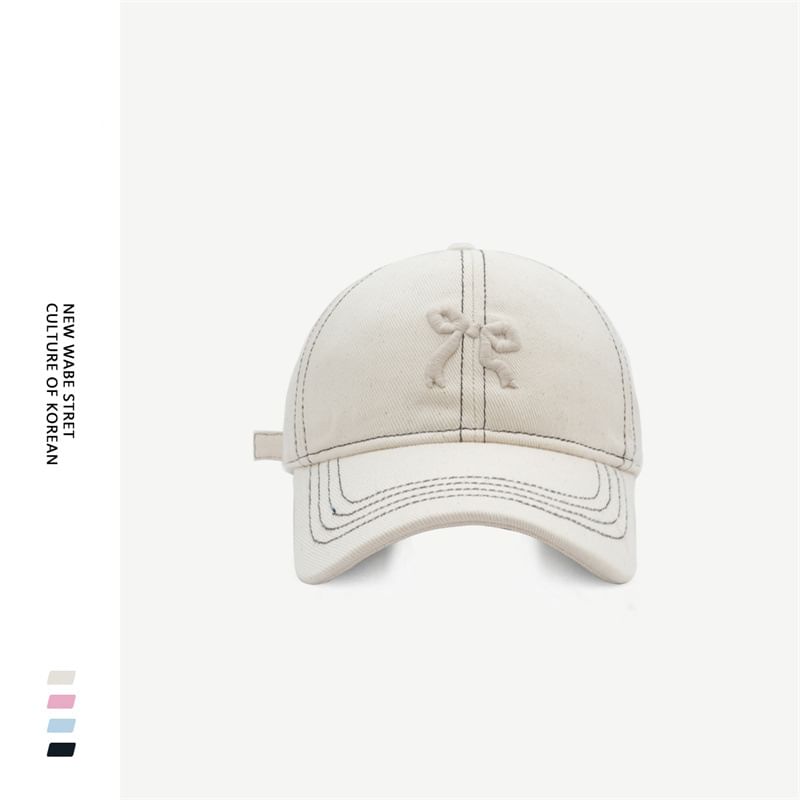 Bow Embroidered Baseball Cap