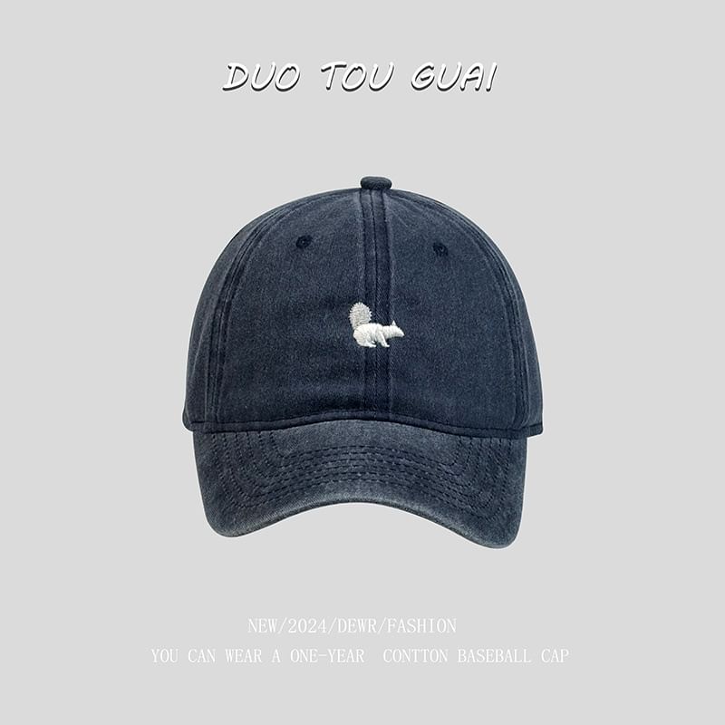 Embroidered Cap Baseball Squirrel