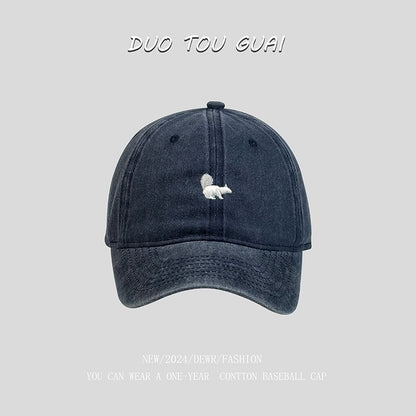 Embroidered Cap Baseball Squirrel