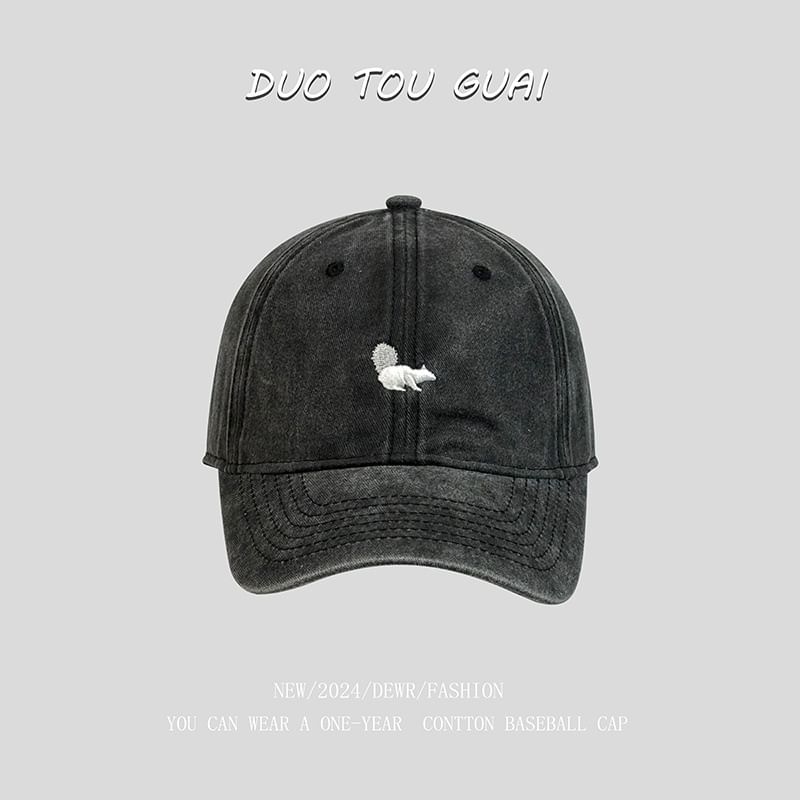 Embroidered Cap Baseball Squirrel