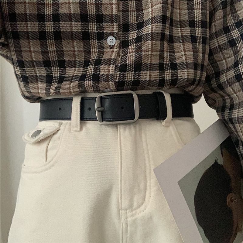 Unisex Faux-Leather Belt