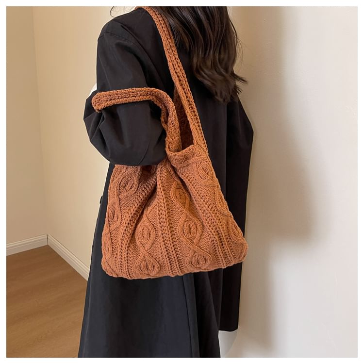 Plain Knit Tote Bag