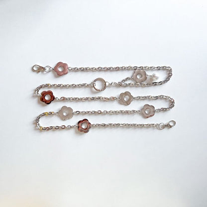 Floral Faux Pearl Alloy Phone Lanyard