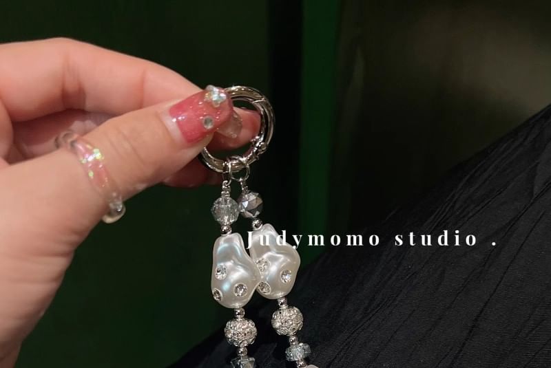 Pearl Irregular Rhinestone Phone Faux Strap