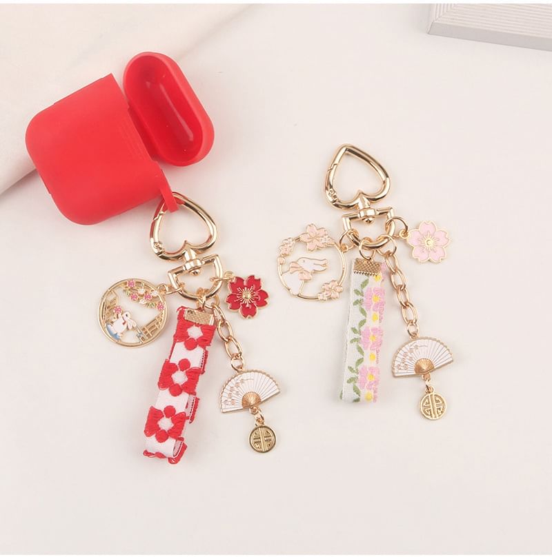 Rabbit Sakura Strap / Faux Pearl Bag Charm Keyring (Various Designs)