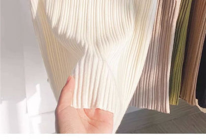 Neck Plain Crew Top Knit Tank Ribbed