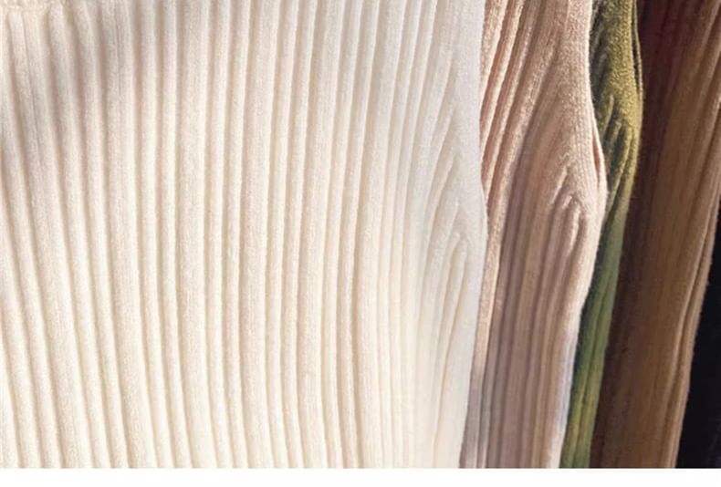 Neck Plain Crew Top Knit Tank Ribbed