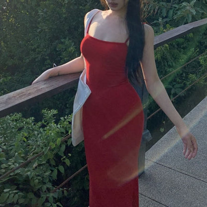 Thin Strap Maxi Sheath Dress