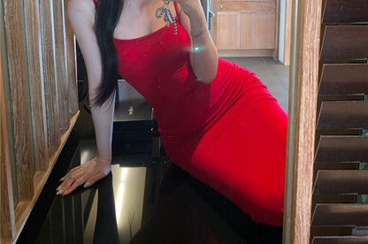 Thin Strap Maxi Sheath Dress