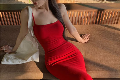 Thin Strap Maxi Sheath Dress