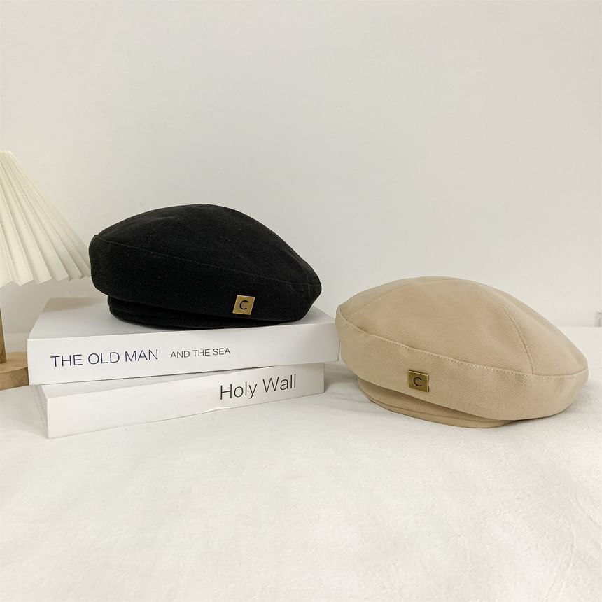 Plain Lettering Beret