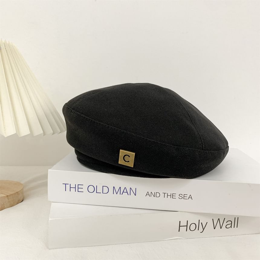 Plain Lettering Beret
