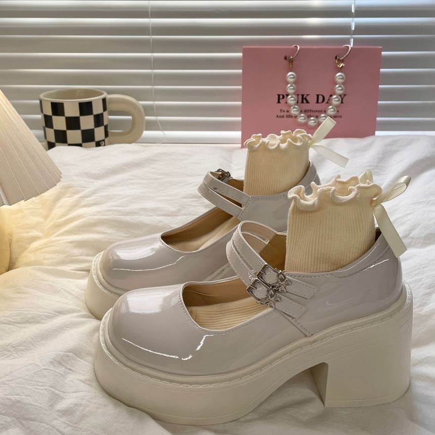 Mary-Jane-Schuhe mit Plateau und klobigem Absatz