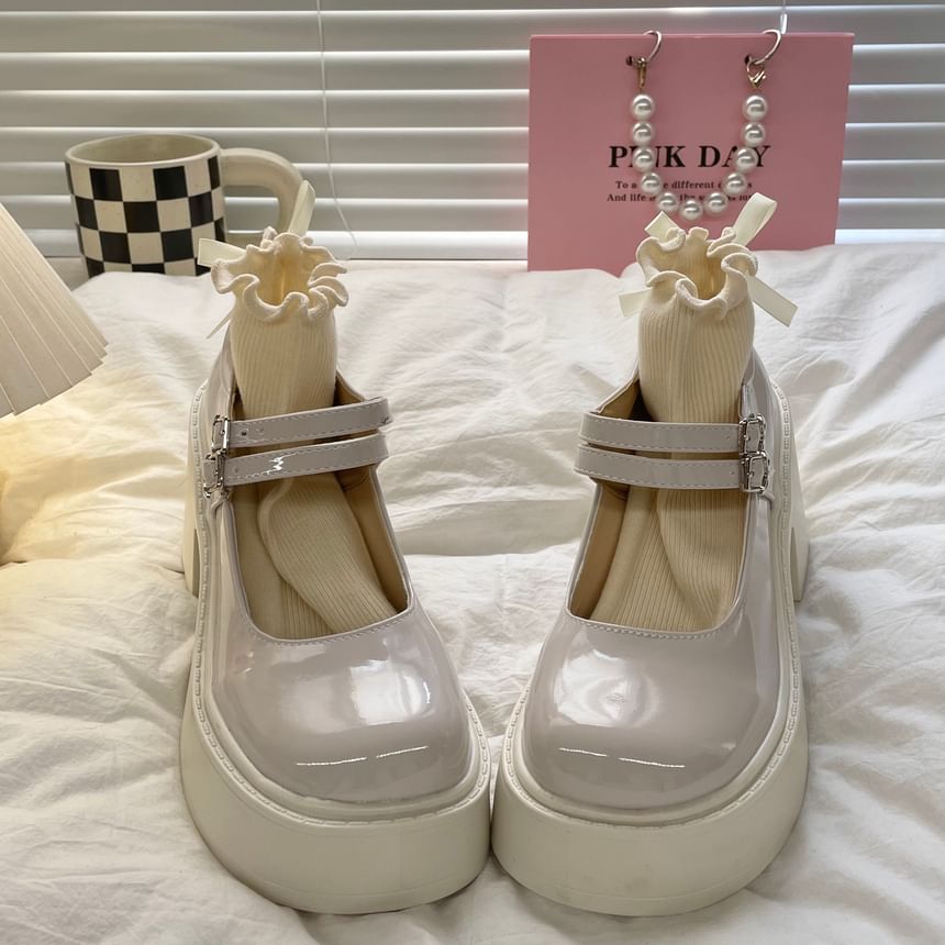 Mary-Jane-Schuhe mit Plateau und klobigem Absatz