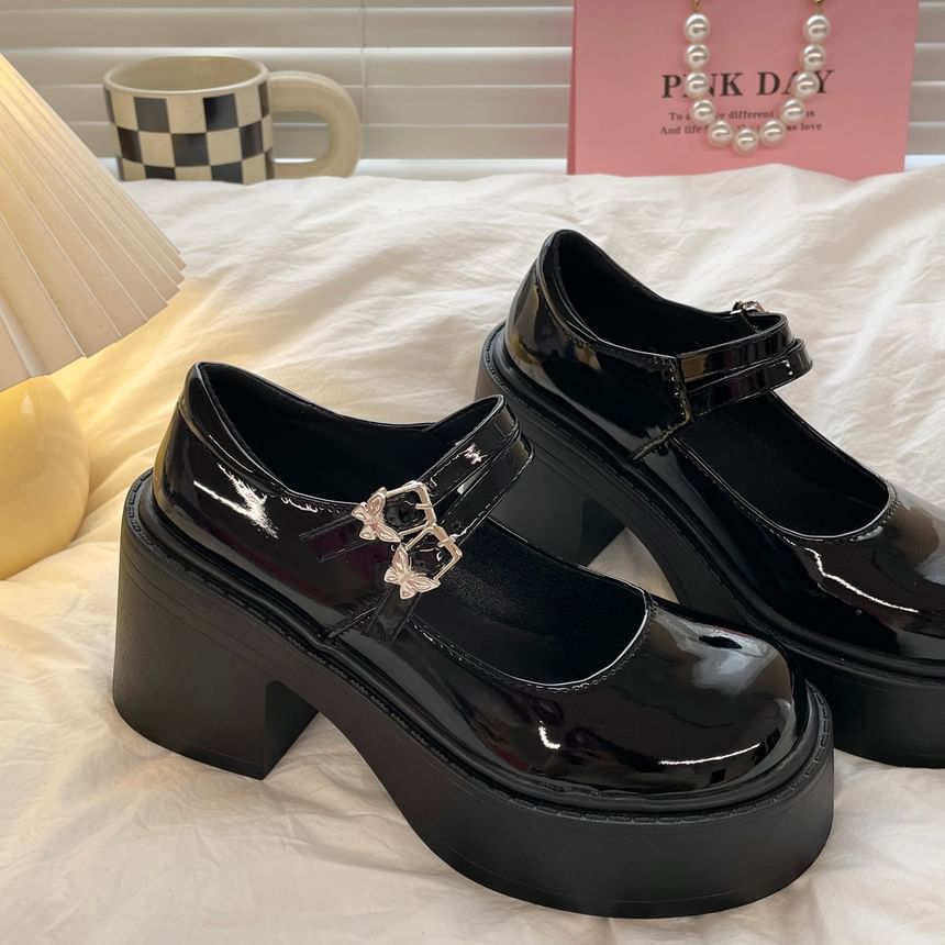 Mary-Jane-Schuhe mit Plateau und klobigem Absatz