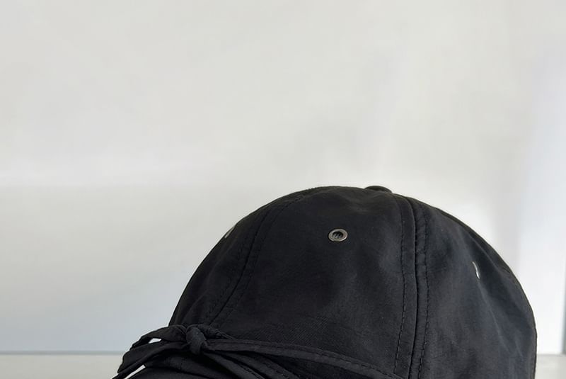 Lettering Embroidered Bow Accent Baseball Cap