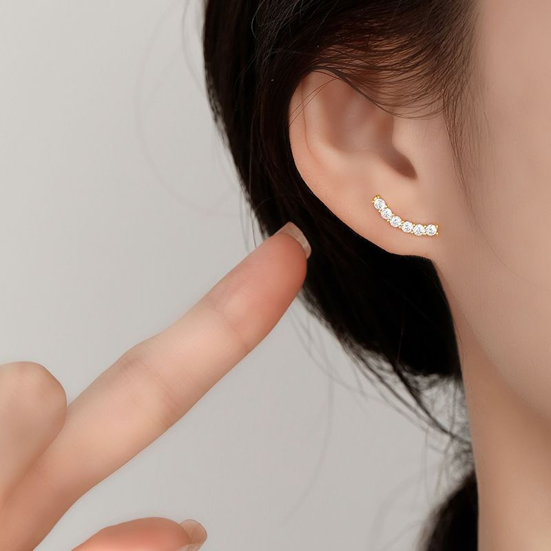 Rhinestone Climber Earring