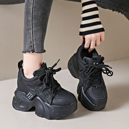 Applique Lace-Up Platform Sneakers