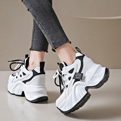 Applique Lace-Up Platform Sneakers