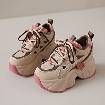 Applique Lace-Up Platform Sneakers