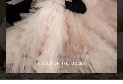 Strapless Two Tone Ruffle A-Line Ball Gown