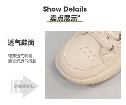 Platform Two Tone Lettering Print Lace-Up Sneakers