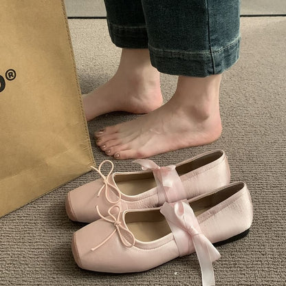 Floral Accent Balletcore Flats