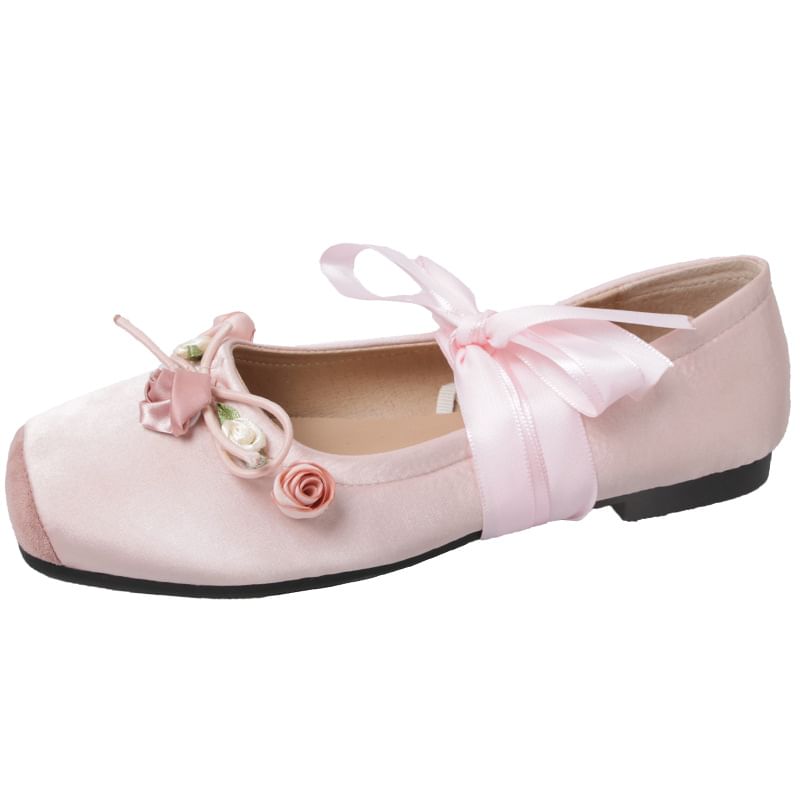 Floral Accent Balletcore Flats