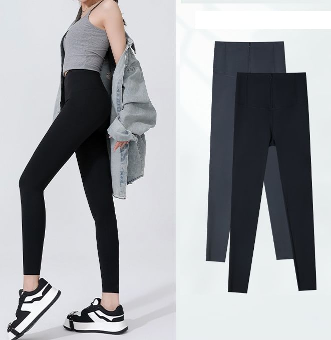 Plain High Rise Yoga Pants