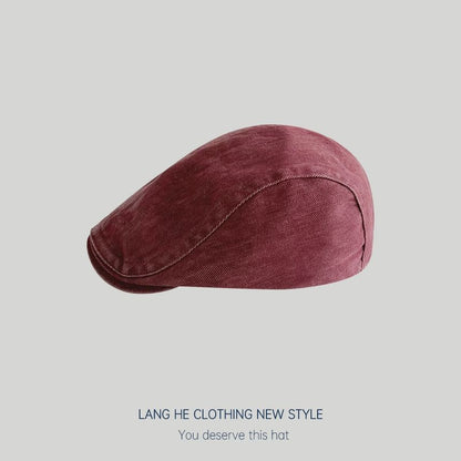 Plain Distressed Newsboy Cap