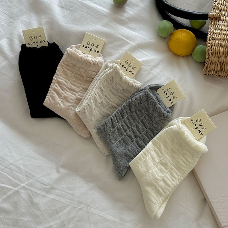 Plain Ruched Socks