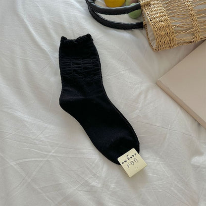 Plain Ruched Socks