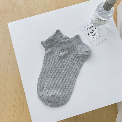 Plain Ribbed Sheer Ankle Socks