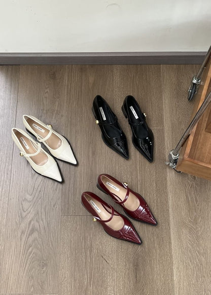 Pointed Toe Chunky Heel Mary Jane Shoes