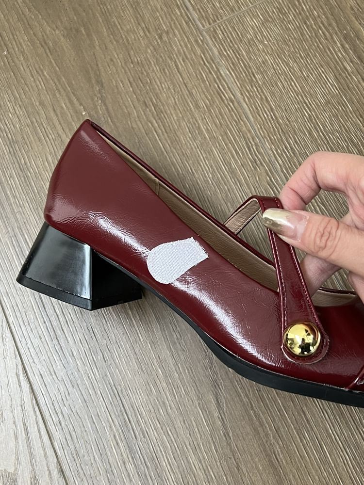 Pointed Toe Chunky Heel Mary Jane Shoes