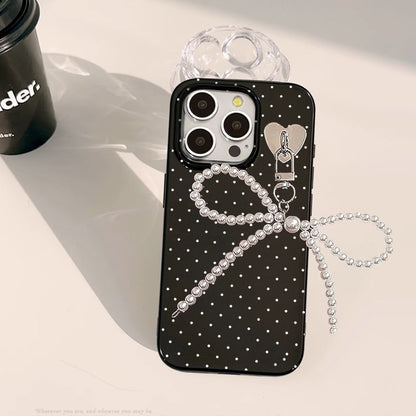 Bow Charm Dotted Phone Case