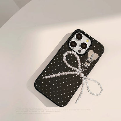 Bow Charm Dotted Phone Case