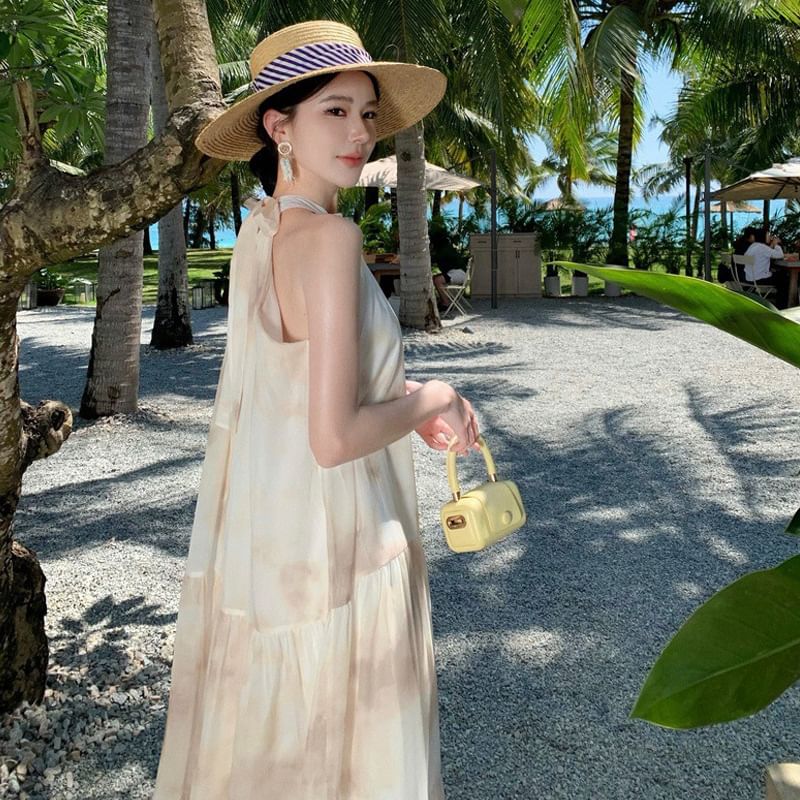 Sleeveless Floral Maxi A-Line Dress